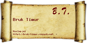 Bruk Timur névjegykártya